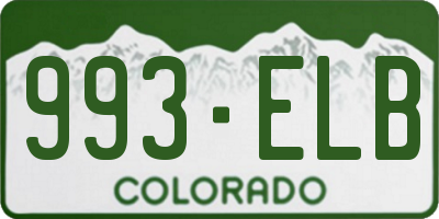 CO license plate 993ELB