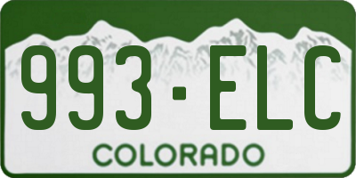 CO license plate 993ELC