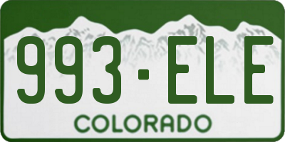 CO license plate 993ELE