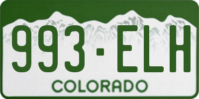 CO license plate 993ELH