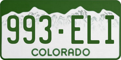 CO license plate 993ELI