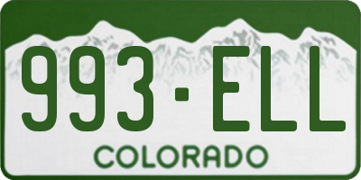 CO license plate 993ELL