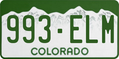 CO license plate 993ELM