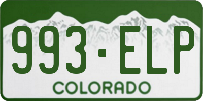 CO license plate 993ELP