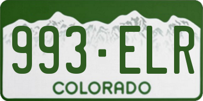 CO license plate 993ELR