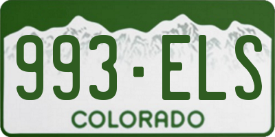 CO license plate 993ELS