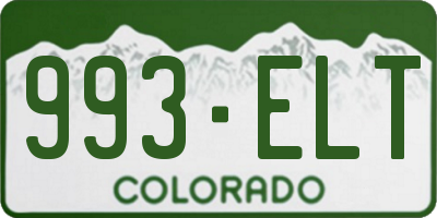 CO license plate 993ELT