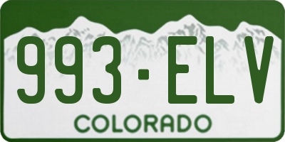 CO license plate 993ELV