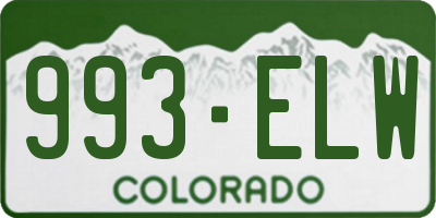 CO license plate 993ELW