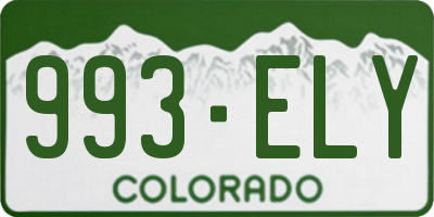 CO license plate 993ELY