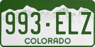 CO license plate 993ELZ