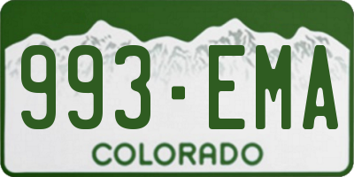 CO license plate 993EMA