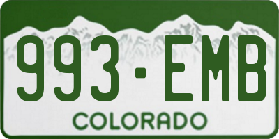CO license plate 993EMB