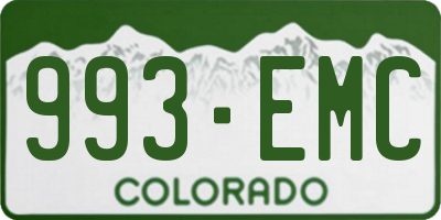 CO license plate 993EMC