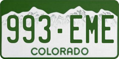 CO license plate 993EME