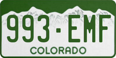 CO license plate 993EMF