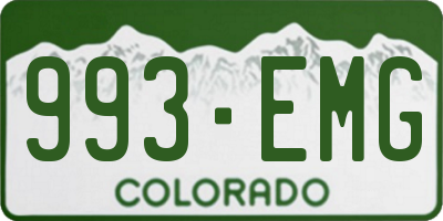 CO license plate 993EMG