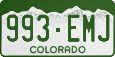 CO license plate 993EMJ