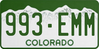 CO license plate 993EMM