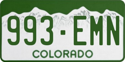 CO license plate 993EMN