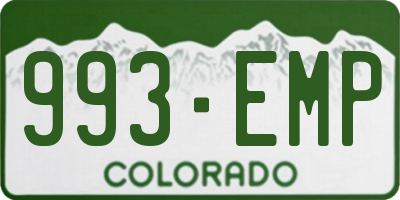 CO license plate 993EMP