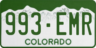 CO license plate 993EMR