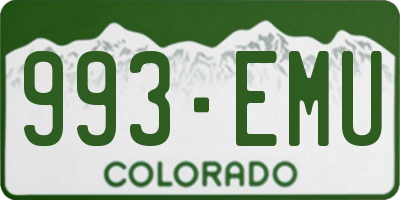 CO license plate 993EMU