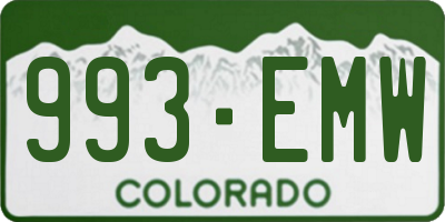 CO license plate 993EMW