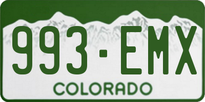 CO license plate 993EMX