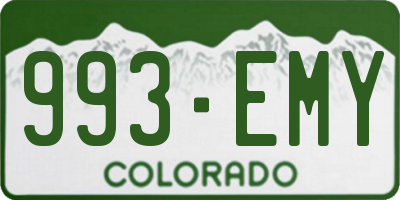 CO license plate 993EMY