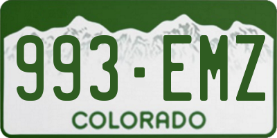 CO license plate 993EMZ