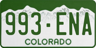 CO license plate 993ENA