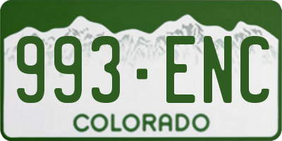 CO license plate 993ENC