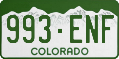 CO license plate 993ENF