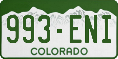 CO license plate 993ENI