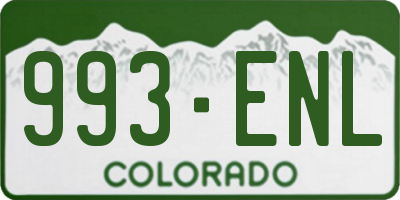 CO license plate 993ENL