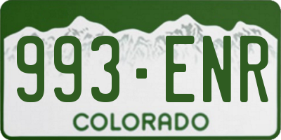 CO license plate 993ENR