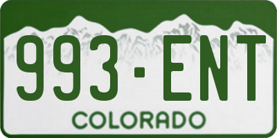 CO license plate 993ENT