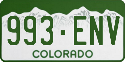 CO license plate 993ENV