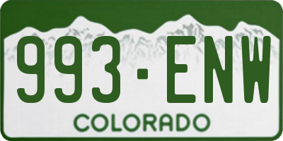 CO license plate 993ENW