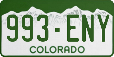 CO license plate 993ENY