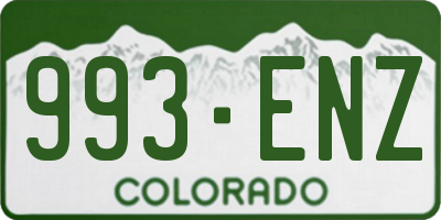 CO license plate 993ENZ