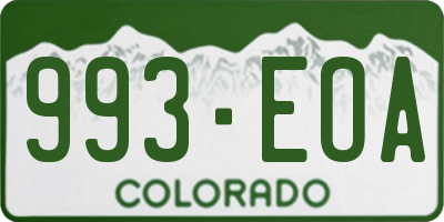 CO license plate 993EOA