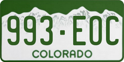 CO license plate 993EOC