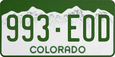 CO license plate 993EOD