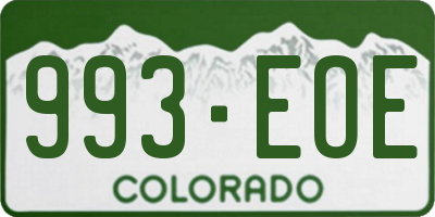 CO license plate 993EOE