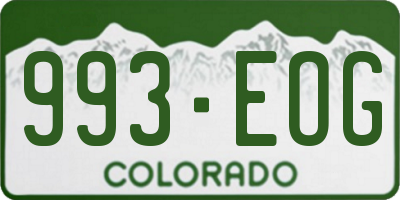 CO license plate 993EOG