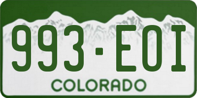 CO license plate 993EOI