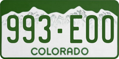CO license plate 993EOO
