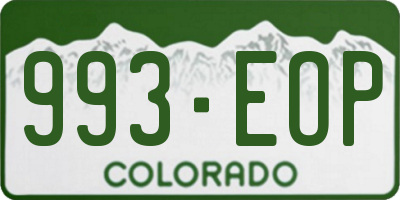 CO license plate 993EOP